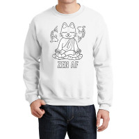 Zen Af Funny Meditating Cat Spiritual Yoga Gift For Women Crewneck Sweatshirt | Artistshot