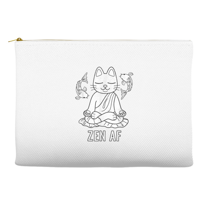 Zen Af Funny Meditating Cat Spiritual Yoga Gift For Women Accessory Pouches | Artistshot