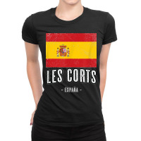 Les Corts Spain Es Flag City Top Bandera Ropa Ladies Fitted T-shirt | Artistshot