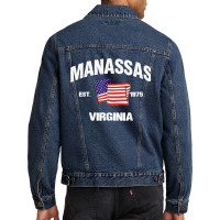 Manassas Virginia Va Usa Stars & Stripes Vintage Style Men Denim Jacket | Artistshot