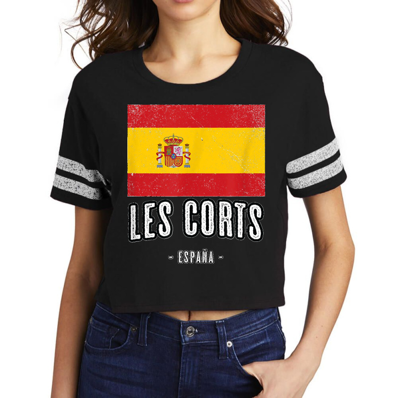 Les Corts Spain Es Flag City Top Bandera Ropa Scorecard Crop Tee by JOHNDTROUTMAN | Artistshot