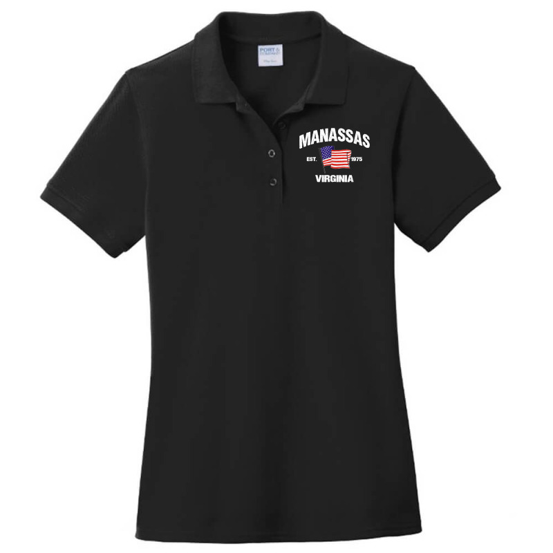 Manassas Virginia Va Usa Stars & Stripes Vintage Style Ladies Polo Shirt by JOSEPHDOMINICWILLIS | Artistshot