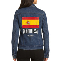 Manresa Spain Es Flag City Top Bandera Ropa Ladies Denim Jacket | Artistshot