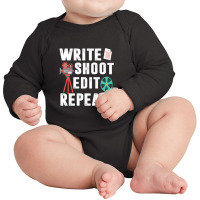 Filming Films Director Actor Actress Spectator Cinema Television Strea Long Sleeve Baby Bodysuit | Artistshot