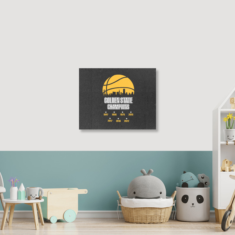 Golden 2022 Basketball For Men Women Warriors Friend Landscape Canvas Print | Artistshot