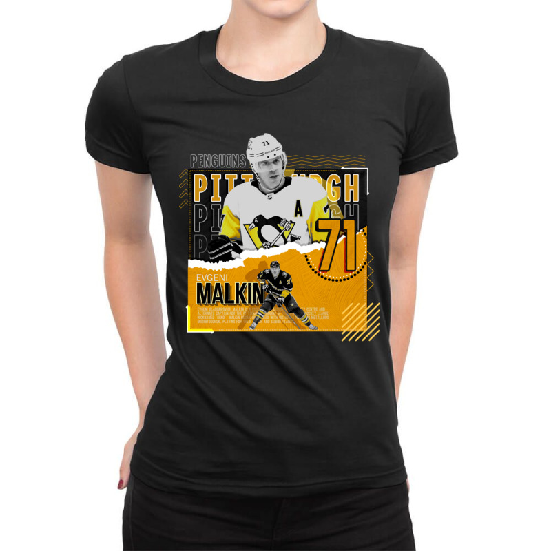 Evgeni Malkin Hockey Paper Poster Penguins Ladies Fitted T-Shirt by JemmaLyna | Artistshot