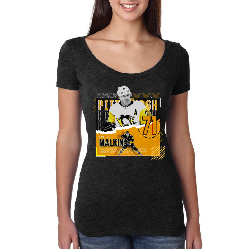 Evgeni Malkin Hockey Paper Poster Penguins Women's Triblend Scoop T-shirt by JemmaLyna | Artistshot