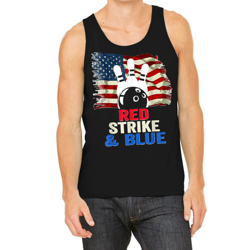 Patriotic Bowling 4th Of July Red Strike & Blue Usa Flag Tank Top by JilmarM.Perez | Artistshot