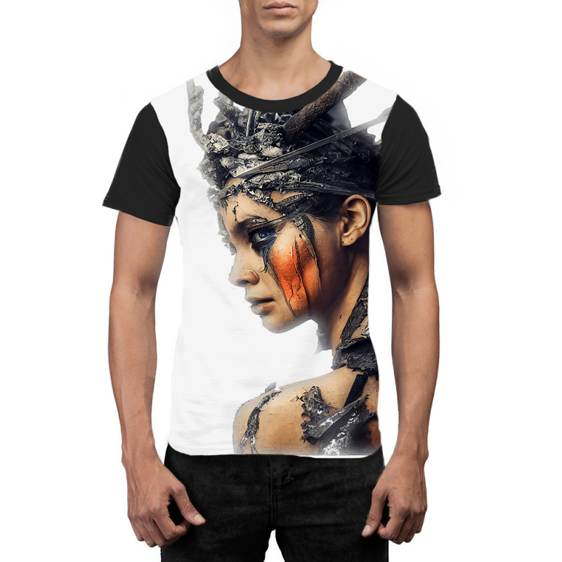 Beautiful Woman Warrior Wearing Damaged Scales A Battle T Shirt Graphic T-shirt | Artistshot