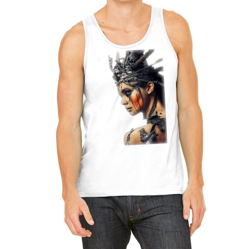 Beautiful Woman Warrior Wearing Damaged Scales A Battle T Shirt Tank Top | Artistshot