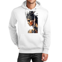 Beautiful Woman Warrior Wearing Damaged Scales A Battle T Shirt Unisex Hoodie | Artistshot