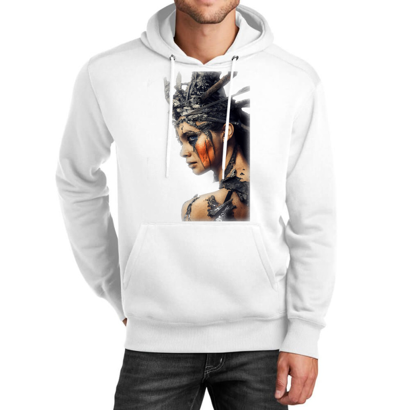 Beautiful Woman Warrior Wearing Damaged Scales A Battle T Shirt Unisex Hoodie | Artistshot