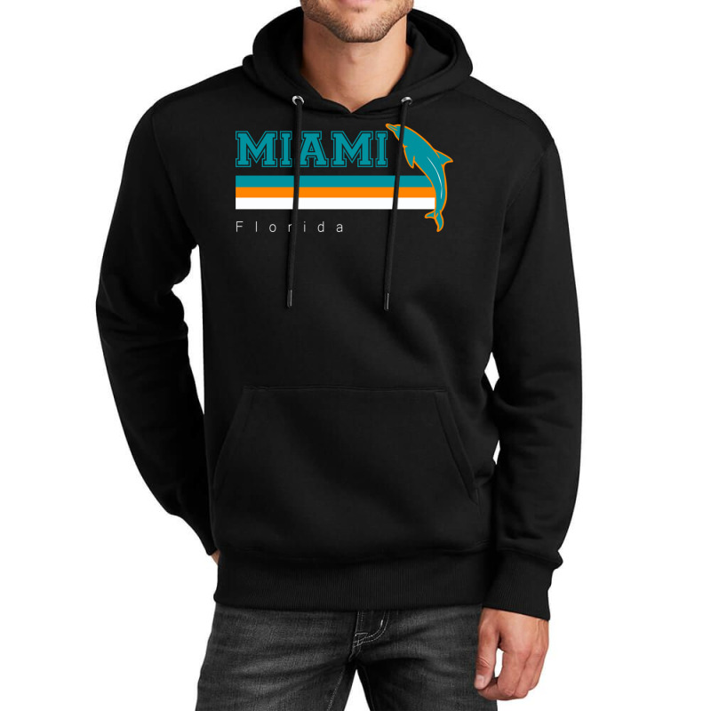 Miami Sports Football Athletic Novelty Dolphin Retro Unisex Hoodie | Artistshot