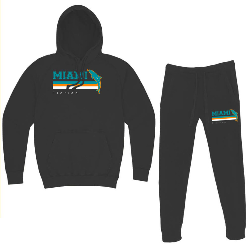 Miami Sports Football Athletic Novelty Dolphin Retro Hoodie & Jogger Set | Artistshot