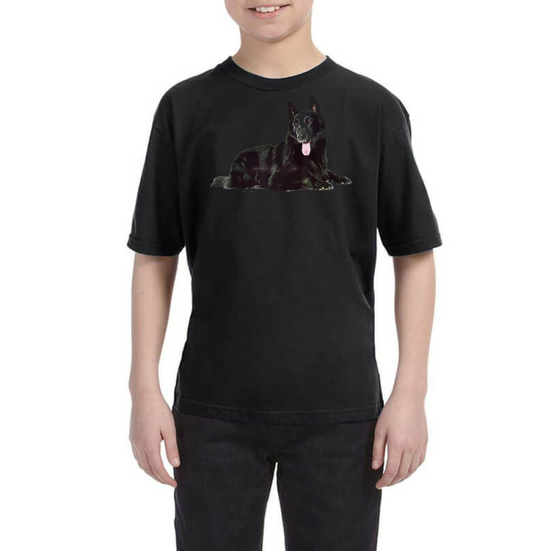 Black German Shepherd, Rare Black German Shepherd Realistic Youth Tee by rastyrocl | Artistshot