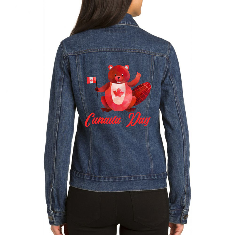 Canada Day Three Ladies Denim Jacket by JudyRowena | Artistshot