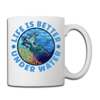 Life Is Better Under Water Marine Biology Scuba Diver Premium Coffee Mug | Artistshot