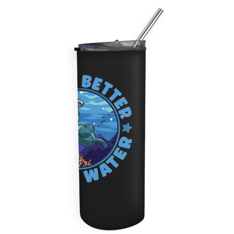 Life Is Better Under Water Marine Biology Scuba Diver Premium Skinny Tumbler | Artistshot