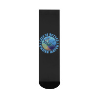 Life Is Better Under Water Marine Biology Scuba Diver Premium Crew Socks | Artistshot