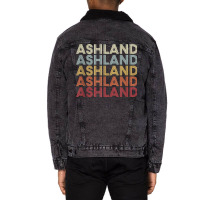 Ashland Virginia Ashland Va Retro Vintage Text Tank Top Unisex Sherpa-lined Denim Jacket | Artistshot