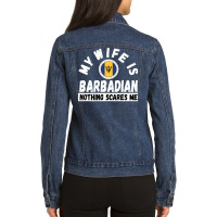 Barbadian Wife Barbados Heritage Roots Flag Husband Wedding Pullover H Ladies Denim Jacket | Artistshot