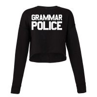 Grammar Police Costume Funny Halloween Grammar Police Cropped Sweater | Artistshot