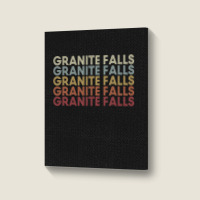 Granite Falls Minnesota Granite Falls Mn Retro Vintage Text Long Sleev Portrait Canvas Print | Artistshot