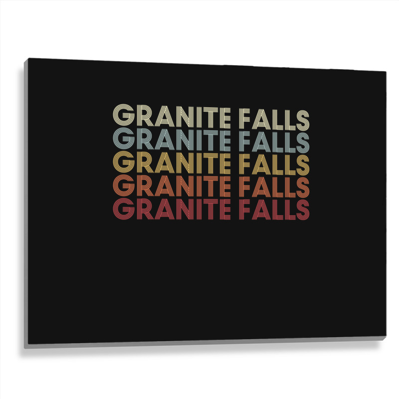 Granite Falls Minnesota Granite Falls Mn Retro Vintage Text Long Sleev Metal Print Horizontal | Artistshot