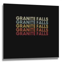 Granite Falls Minnesota Granite Falls Mn Retro Vintage Text Long Sleev Metal Print Square | Artistshot