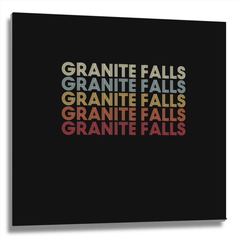 Granite Falls Minnesota Granite Falls Mn Retro Vintage Text Long Sleev Metal Print Square | Artistshot