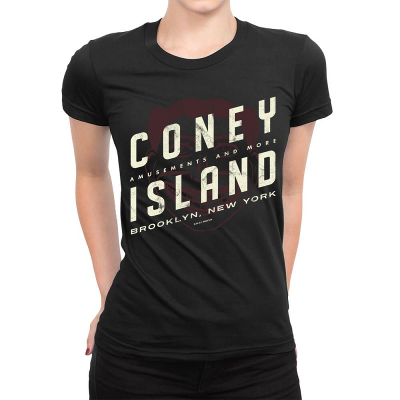 Coney Island New York Steeplechase Ladies Fitted T-Shirt by JudyRowena | Artistshot