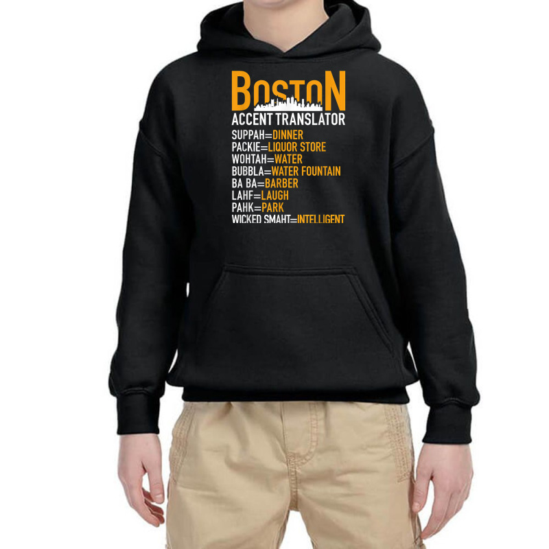 Wicked Smaht Funny Boston Accent Translator Bostonians Gifts Youth Hoodie | Artistshot