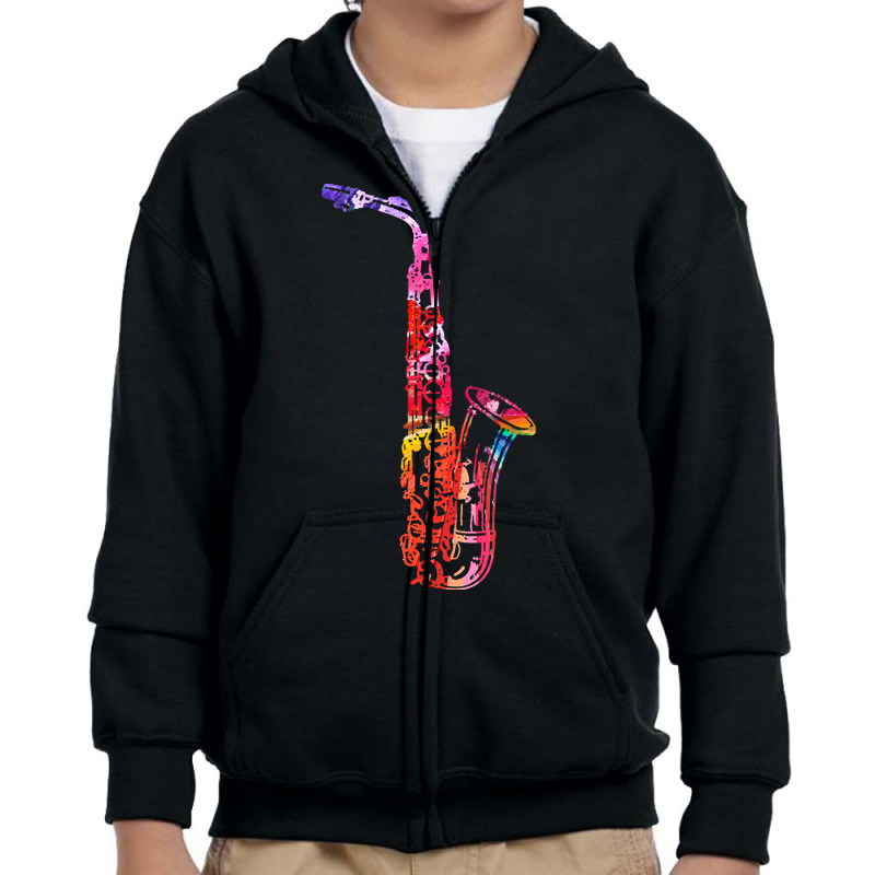 Saxophone Instrument T  Shirtsaxophone Instrument Saxo Lover Gift For Youth Zipper Hoodie by sbraun223 | Artistshot