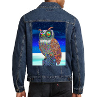 The Mechanical Night Owl Men Denim Jacket | Artistshot