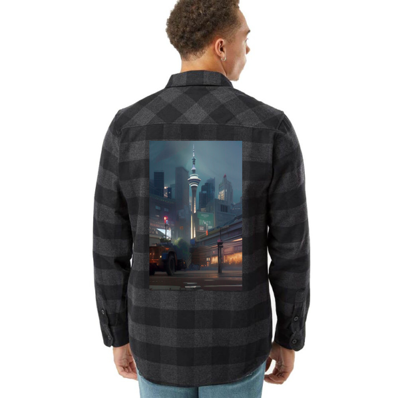 Auckland City Painting Flannel Shirt by SoniaAlt | Artistshot