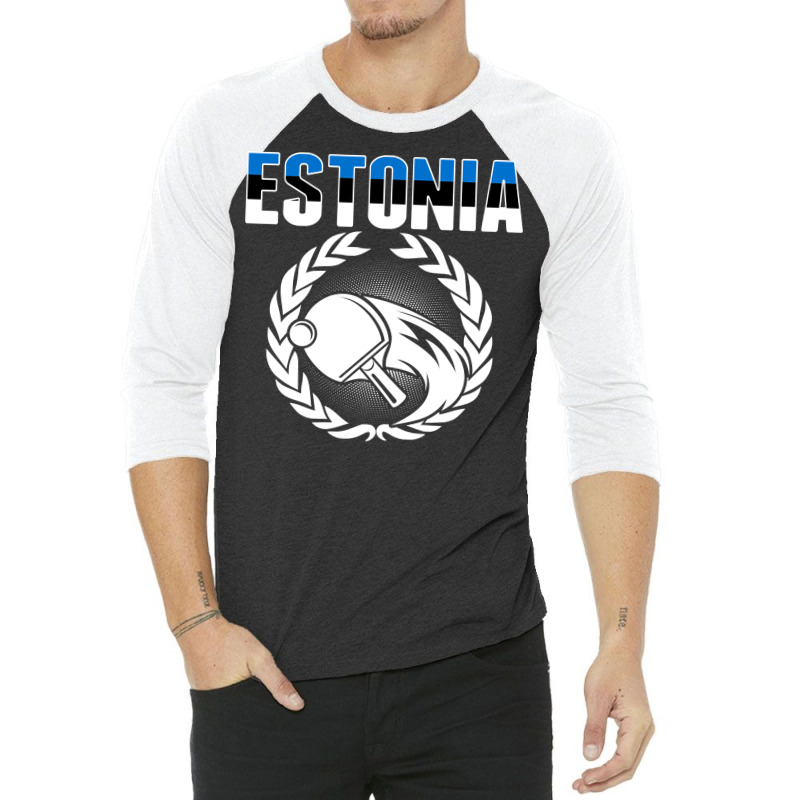 Estonia Ping Pong Lovers   Estonian Table Tennis Supporters Sweatshirt 3/4 Sleeve Shirt | Artistshot