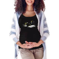 Cat Cute Book Flower Plant Lover Book Lover Cat Kitty Kitten Maternity Scoop Neck T-shirt | Artistshot