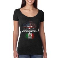 American Raised With Mexican Roots Usa Flag Women's Triblend Scoop T-shirt | Artistshot