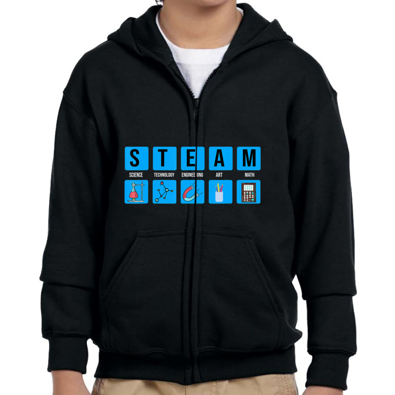 Steam Science Technology Engineering Funny Teacher Youth Zipper Hoodie by fenderbendable | Artistshot