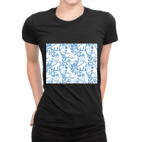 Toile De Jouy Cats Ladies Fitted T-shirt | Artistshot