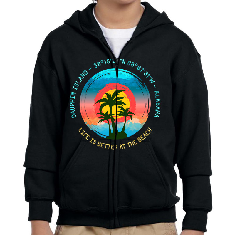 American Beaches - Dauphin Island, Alabama Youth Zipper Hoodie by poppyallen | Artistshot