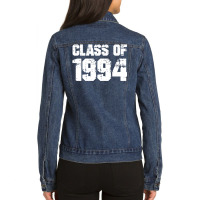 Class Of 1994 High School College Graduation Reunion Ladies Denim Jacket | Artistshot