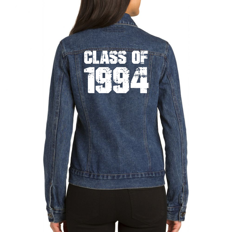 Class Of 1994 High School College Graduation Reunion Ladies Denim Jacket by rastyrocl | Artistshot