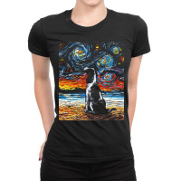 Dog T  Shirt English Springer Spaniel Night On The Beach T  Shirt Ladies Fitted T-shirt | Artistshot