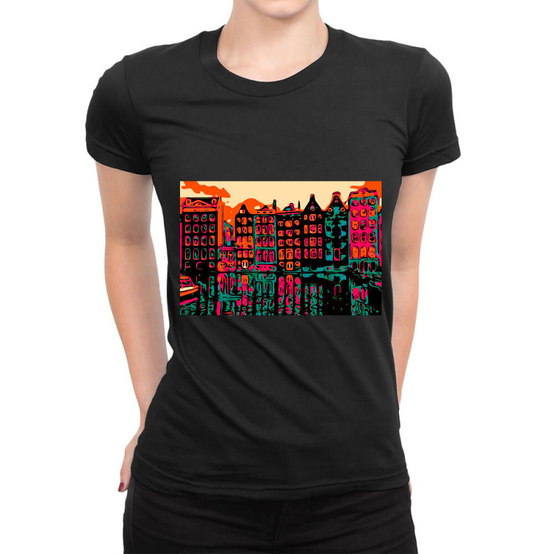 Amsterdam (2) Ladies Fitted T-Shirt by greggjvandervor | Artistshot