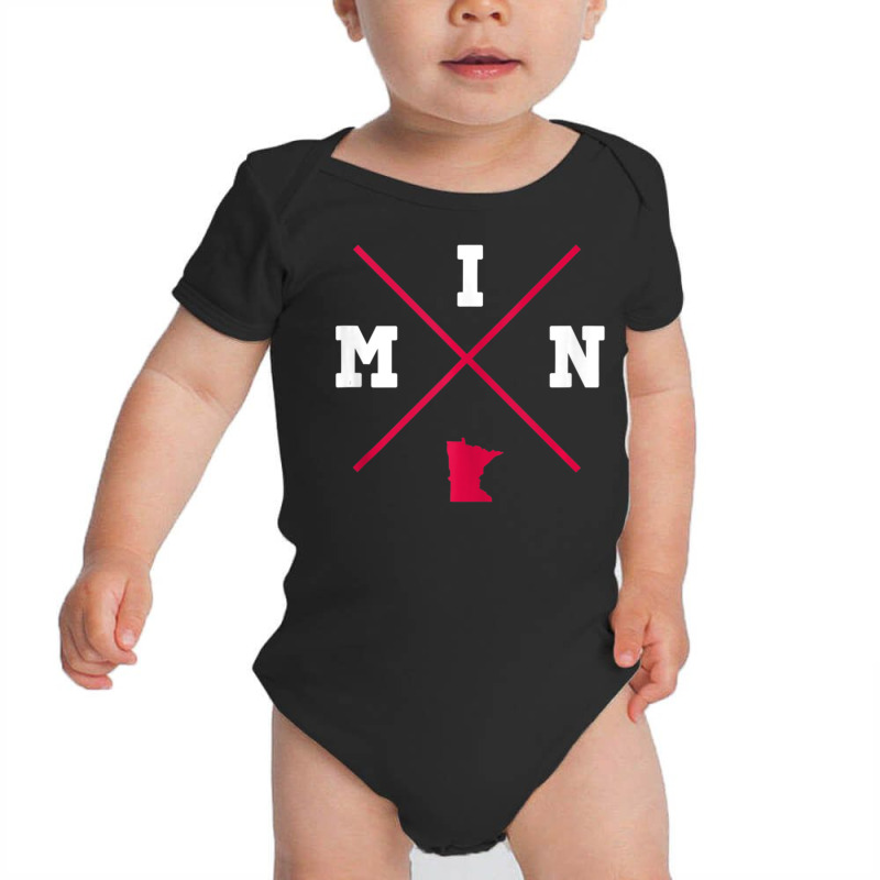 Classic Min Minnesota Red Vintage State Outline Baby Bodysuit by rastyrocl | Artistshot