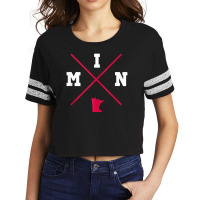 Classic Min Minnesota Red Vintage State Outline Scorecard Crop Tee | Artistshot