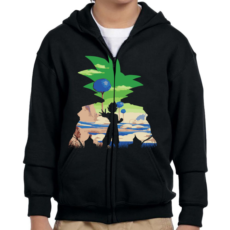 Goku Silhouette Namek Sunset Youth Zipper Hoodie by femalesbaubles | Artistshot