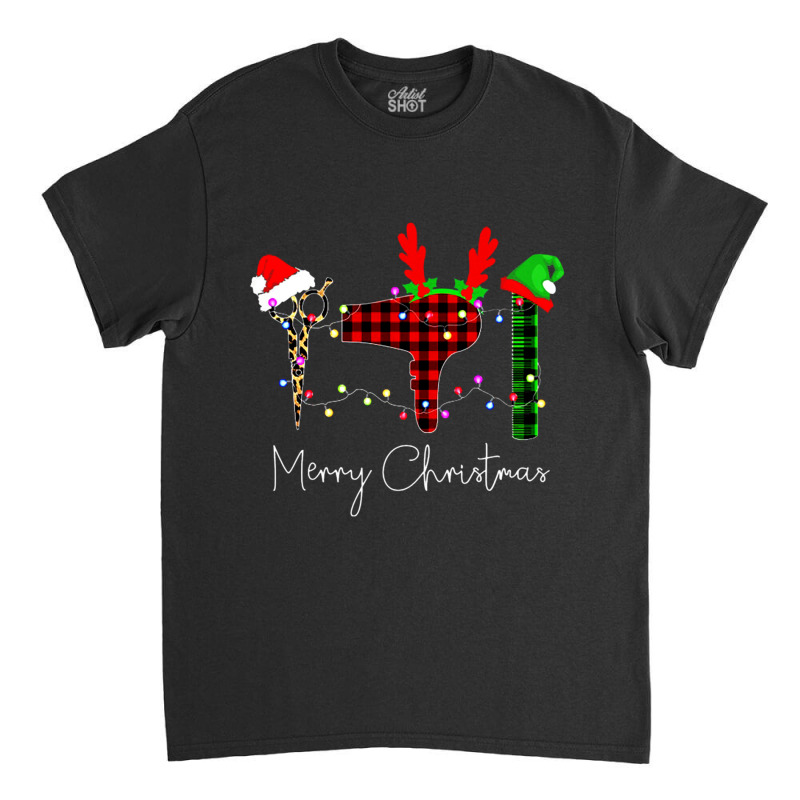 Merry Christmas Hairstylist Funny Tool Hairdresser Barber Classic T-shirt by behindcedar22 | Artistshot