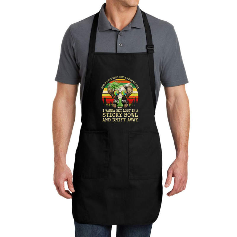 Cool Elephant Smoking Weed Bong Marijuana Cannabis Stoner Full-length Apron | Artistshot